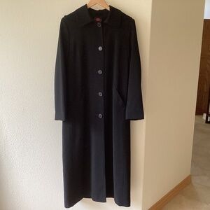 Vintage Gallery Black Trench Coat With Removable Lining And Hood Sz 4